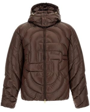 CASABLANCA 'Monogram' Quilting Down Jacket - Brown