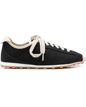 Jacquemus Canvas Trainer With Rounded Toe, Heel Logo & Lace-Up - Black