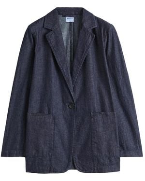 Aspesi Denim-Effect Single-Breasted Jacket - Blue