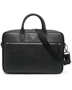Emporio Armani Leather Briefcase - Black