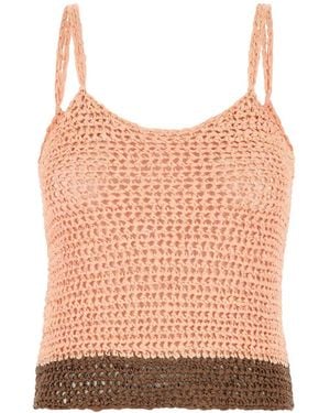 Loewe Two-Tone Crochet Paula S Ibiza Top - Pink