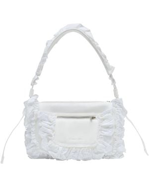 Simone Rocha Pillowcase Shoulder Bag W/ Daisy - White