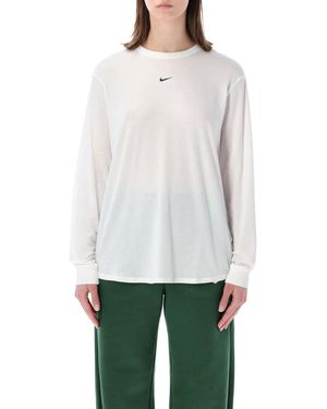 Nike One Relaxed Dri-Fit Long Sleeve Top - White