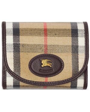 Burberry Portafoglio Highlands Compact - Natural