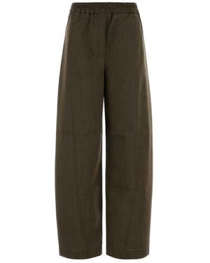 Ganni Light Wool Melange Cargo Trousers - Green