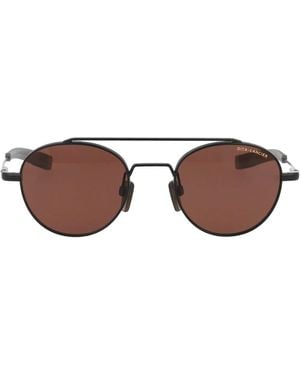 Dita Eyewear Matte Polar Acetate + Metal Sunglasses - Brown