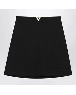 Valentino Wool Silk Mini Skirts - Black