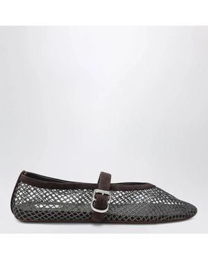 Alaïa Alaia Flat Rhinestone Mesh Ballerinas - Black