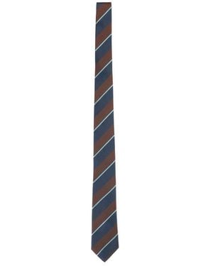 Paul Smith Petrol Striped Silk Tie - Blue