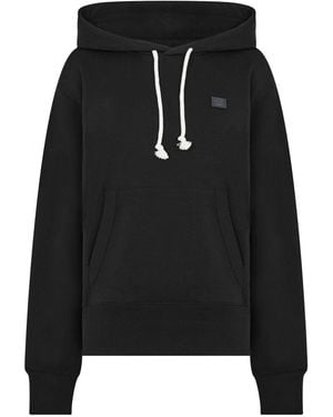 Acne Studios Fairah Face Logo Hoodie - Black