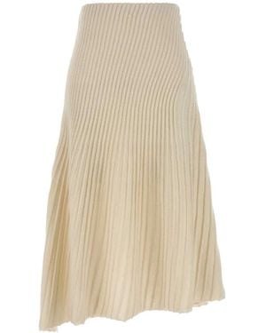 Alaïa Alaia Ivory Wool Blend Skirt - Natural