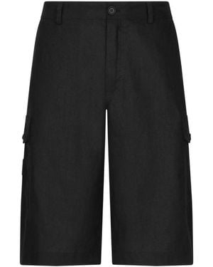 Dolce & Gabbana Linen Clothing Shorts - Black