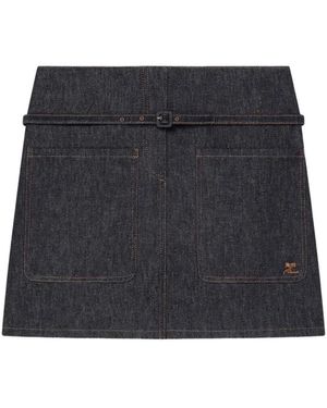 Courreges Two Pockets Denim Skirt - Black