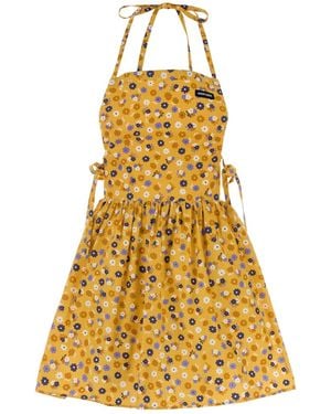 Miu Miu Printed Poplin Mini Dress - Yellow