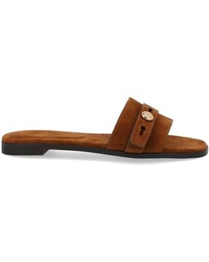 Tory Burch Romy Button Strap Slide - Brown