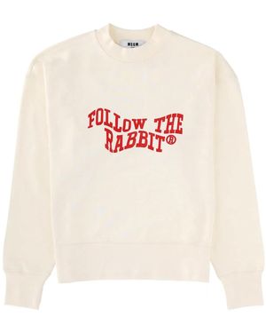 MSGM "Follow The Rabbit" Sweatshirt - White