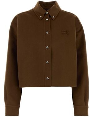 Miu Miu Wool Blend Shirt - Brown