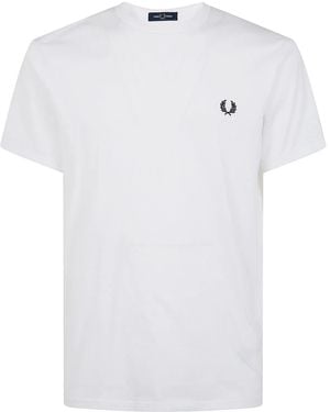Fred Perry Tshirt Ringer Con Logo - White