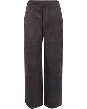 The Jackie Leathers "Promise" Suede Trousers - Grey
