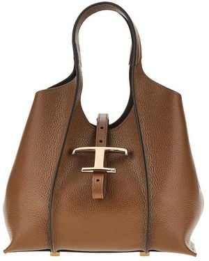 Tod's Tods Mini T Timeless Shopping Bag - Brown