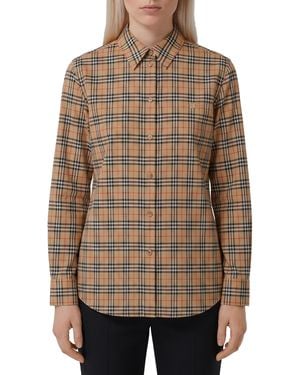 Burberry Archive Check Long-Sleeved Shirt - Brown