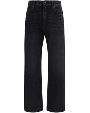 Balmain Cotton Wide Leg Jeans - Blue
