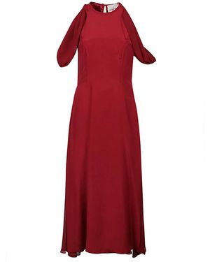 Crida Milano Silk Midi Dress - Red