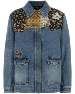 Valentino Denim Padded Jacket - Blue