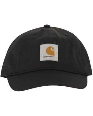 Carhartt Cap With A Peak And Logo - Black