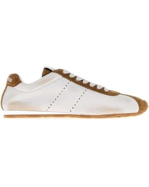 Miu Miu Plume Nappa Leather And Suede Sneakers - Multicolor