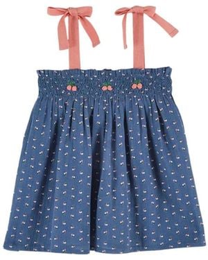 Emile Et Ida Emile & Ida Top Bretelle "Brode Main" - Blue