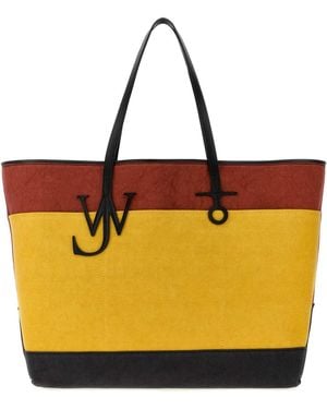 JW Anderson Anchor Xl Canvas Shopping Handbag - Yellow