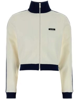 Prada And Zip-Up Logo Jacket - Blue