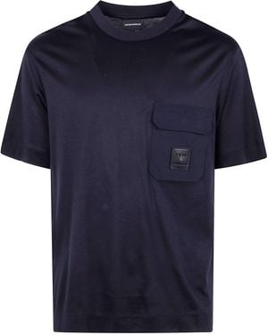 Emporio Armani Short Sleeves With Pocket T-Shirt - Blue