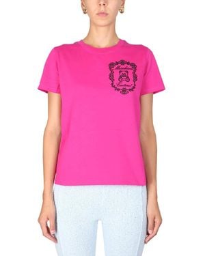 Moschino Tshirt With Logo - Pink