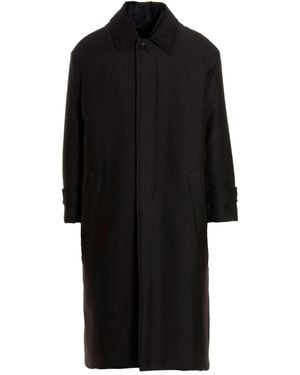 Valentino Garavani Pp Collection Reversible Long Coat - Black