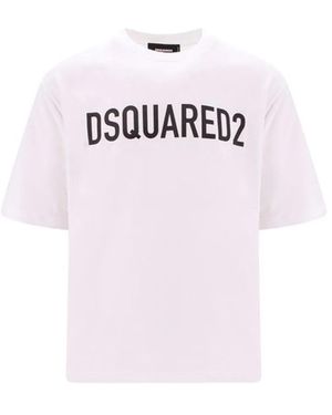 DSquared² Logo Printed Cotton T Shirt - Pink