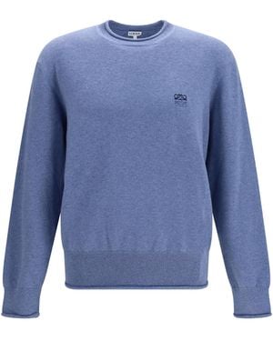 Loewe Cotton And Cashmere Sweater - Blue
