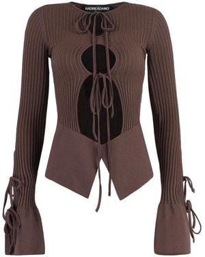 ANDREADAMO Andreadamo Long-Sleeve Top - Brown