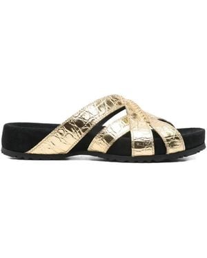 Dries Van Noten Leather Braided Slippers - White