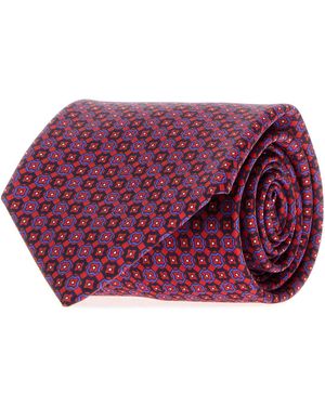 Brioni Crav. Stand. 8X150 Silk Micro Motif Print - Purple