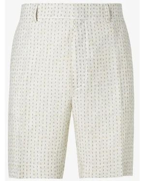 Fendi Short Linen Ff Stiching - White