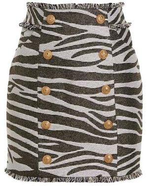 Balmain 'Lurex Zebra' Skirt - Black