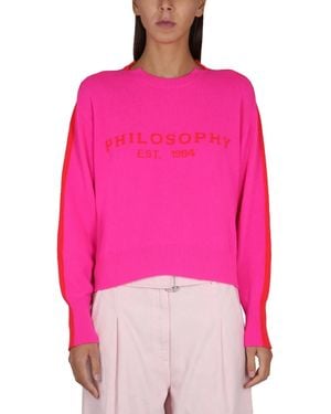 Philosophy Di Lorenzo Serafini Jersey With Logo Embroidery - Pink
