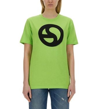 Acne Studios T-Shirt With Print - Green