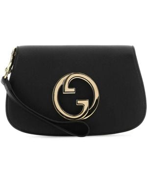 Gucci Leather Blondie Clutch - Black