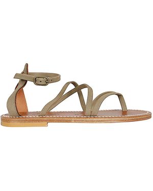 K. Jacques Epicure Leather Sandals - Metallic