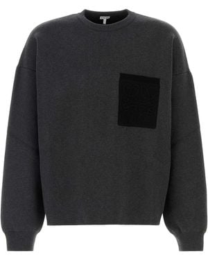 Loewe Stretch Cotton Blend Knit Jumper - Black