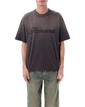 Represent Rep Reverse Applique T-Shirt - Gray