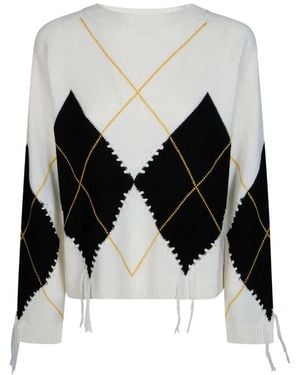 Pinko Berna Pull Argyle Traforato - Black